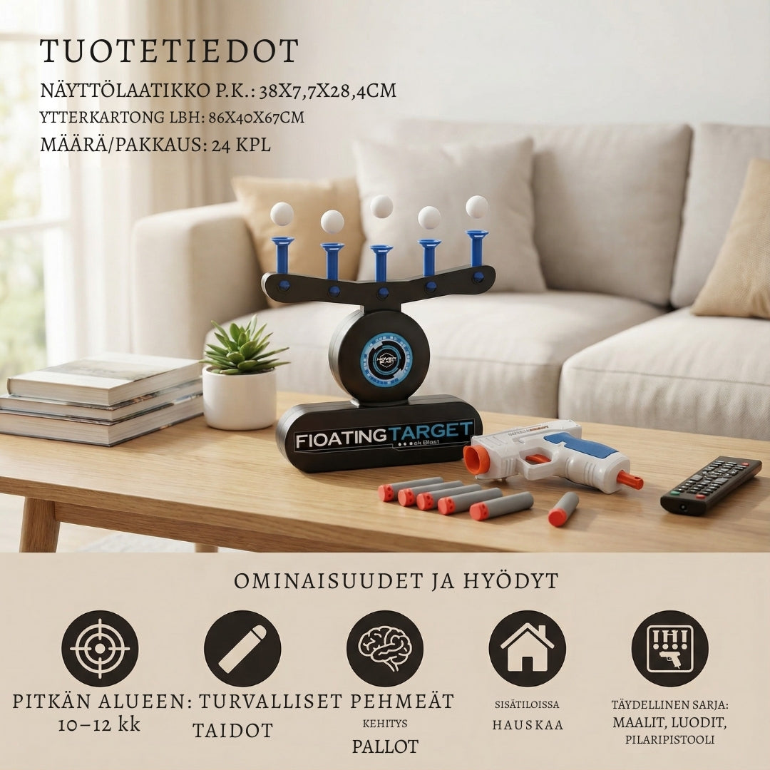 TarkkuusPeli – Kelluvien pallojen tähtäyspeli toimintaan ja hauskaan kisailuun