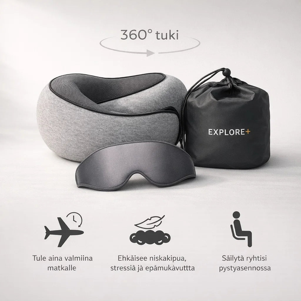 Explore+ Matkatyyny – nuku mukavasti myös matkalla