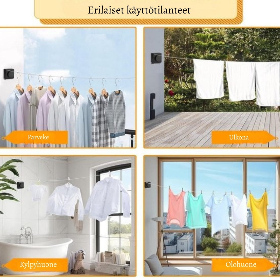 Youngine sisäänvedettävä pyykkinaru – tilaa säästävä kuivausratkaisu