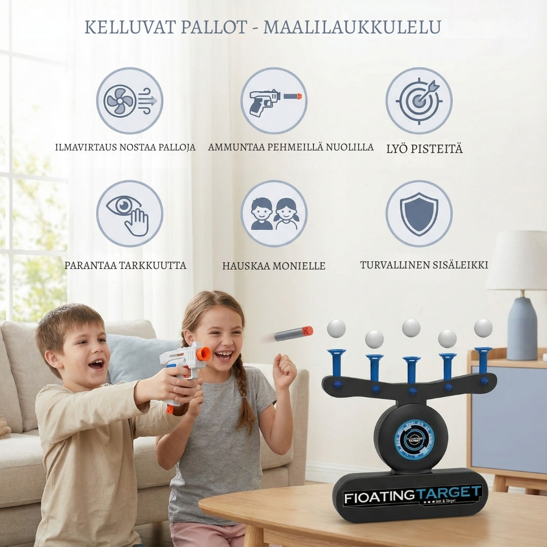 TarkkuusPeli – Kelluvien pallojen tähtäyspeli toimintaan ja hauskaan kisailuun