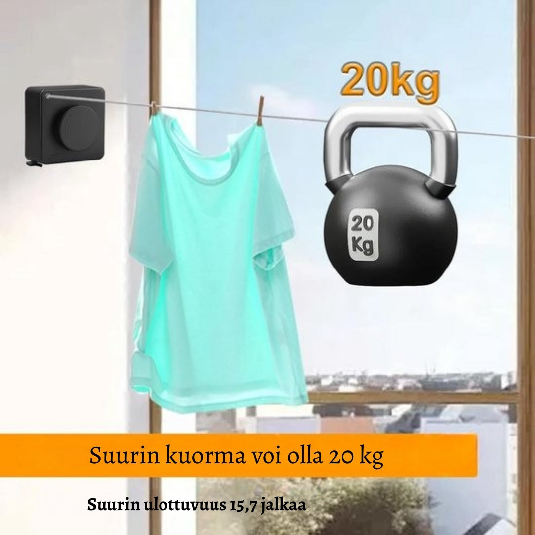 Youngine sisäänvedettävä pyykkinaru – tilaa säästävä kuivausratkaisu